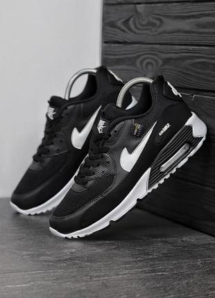 Мужские кроссовки найк аир макс nike air max 90 black white черный белый 40