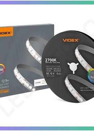 Світлодіодна стрічка videx 60-5050 dc12v 12вт 1440lm 2700k 5м для освітлення житлових приміщень