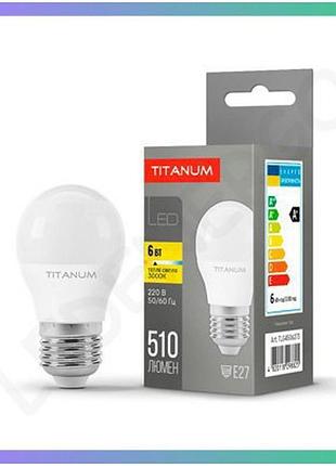 Led лампа titanum g45 6w e27 3000k енергоефективне джерело світла для загального освітлення