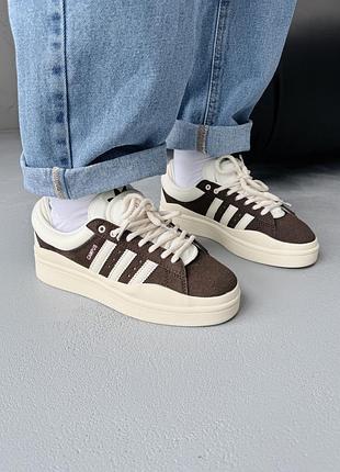 Женские бежевые кроссовки adidas campus bad bunny beige brown x адидас кампус 37