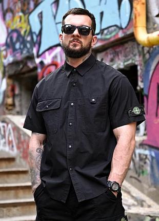 Рубашка мужская si черная xxxl