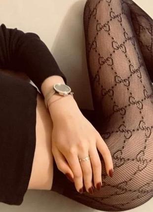 Колготки женские ажурные в сетку с узором g