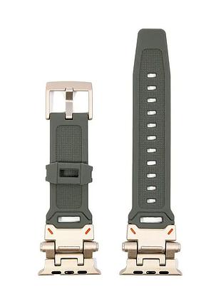 Силиконовый ремешок для apple watch 42 44 45 49 мм водостойкий для спорта повседневного использования серый