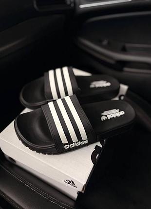 Мужские шлепанцы adidas черные | летние пляжные сланцы adidas 44