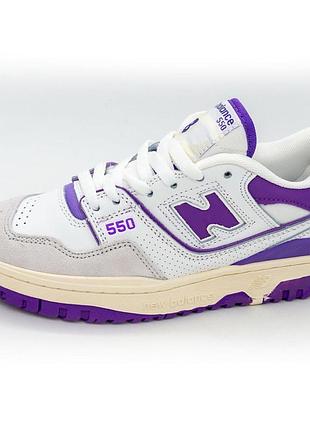 Кроссовки new balance 550 бело-фиолетовые 38. размеры в наличии: 36, 37, 38, 39.