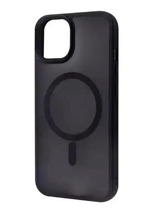 Чохол oc matte case з magsafe для iphone 11 чорний силіконовий захисний аксесуар для смартфона