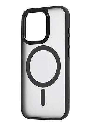 Чехол противоударный для iphone 15 pro силиконовый черный защита от падений с magsafe