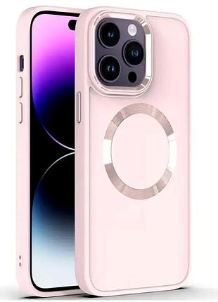 Чохол протиударний для iphone 13 pro magsafe металевий рожевий захист від падінь і подряпин