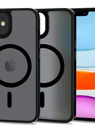 Противоударный чехол для iphone 13 pro max черный с magsafe защита от ударов и падений