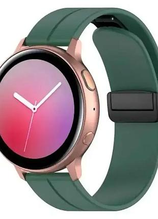 Ремінець silicone magic lock 22 mm універсальний силіконовий для смарт-годинника pine needle green