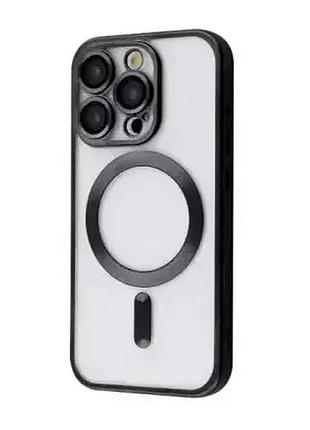 Чохол силіконовий для iphone 12 pro протиударний із захистом від подряпин і падінь чорний з magsafe