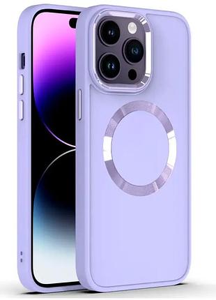 Чехол противоударный для iphone 14 lilac с magsafe защита от ударов и падений