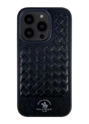 Чехол противоударный для iphone 14 pro max черный из pu кожи защита от ударов и царапин
