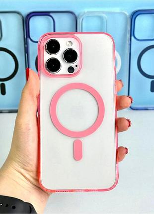 Чохол силіконовий для iphone 12 pro max рожевий захист від ударів сумісний з magsafe