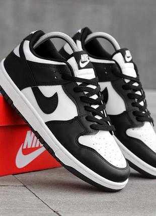 Мужские кроссовки nike dunk черно белые кроссы кожа замша найк данк стильная повседневная обувь весна осень