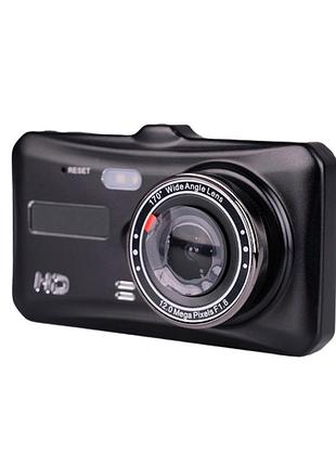 Відеореєстратор 2 камери g-сенсор нічного бачення 4 дюйми hd 1280p для автомобіля чорний gl-4942