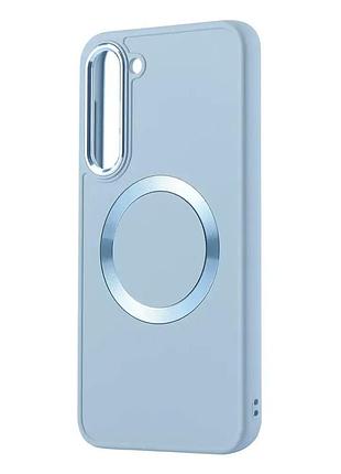 Чохол протиударний metal style для samsung s23 plus блакитний з magsafe захист від ударів і падінь