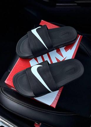 Шлепанцы мужские nike черные | летние пляжные сланцы nike 43