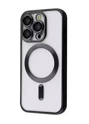 Чехол противоударный для iphone 14 pro силиконовый с magsafe защита от царапин черный