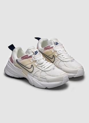 Женские белые кроссовки nike v2k runtekk white pink х эйр макс 38