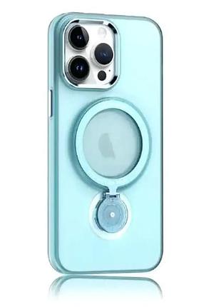 Чохол силіконовий для iphone 13 pro max з підставкою magsafe захист ударів синій