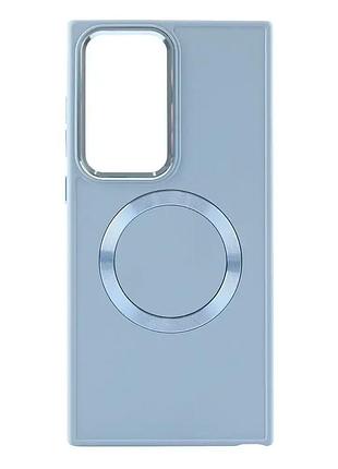 Чохол протиударний для samsung s23 ultra силіконовий з magsafe захист від падінь блакитний