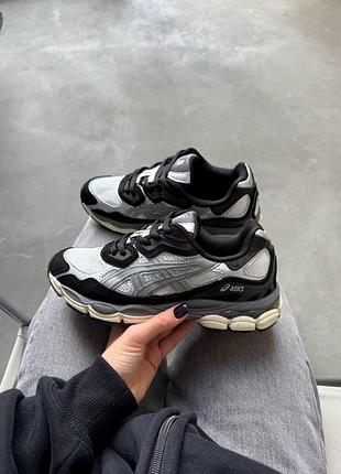 Серые кроссовки asics gel nyc 1090 white black grey х асикс 45