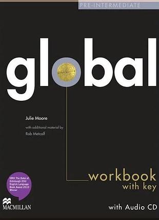Рабочая тетрадь global pre-intermediate workbook with key and audio cd