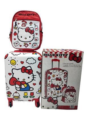 Дитяй набор by sanrio "hello kitty" чемодан + рюкзак, с узором