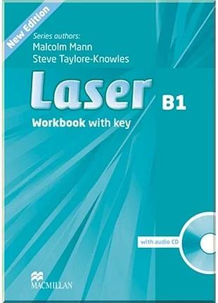 Рабочая тетрадь laser 3rd edition b1 workbook with key and audio cd