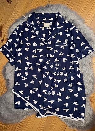 Крута стильна бавовняна піжама в сердечко р.m/l matalan