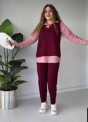 Костюм-двойка sofia, трикотажный, oversize 079