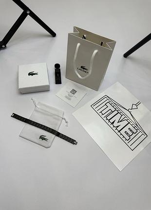 Lacoste браслет із комплектом / лакост прикраса лакосту чорний