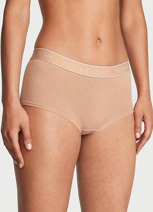Женские трусики victoria's secret (2289978577845) logo cotton boyshort xl бежевые