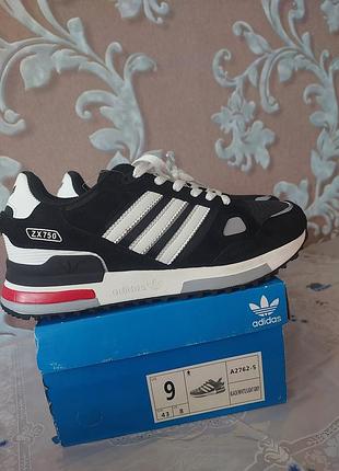 Кроссовки adidas zx 750 black red white
