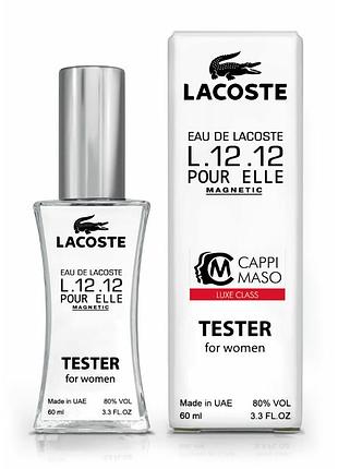 Тестер* жіночий lacoste l. 12.12 pour elle magnetic, 60 мл dutyfree тестер парфуми туалетна вода