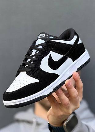 Чоловічі чорно-білі кросівки nike sb dunk low black white х данк 45