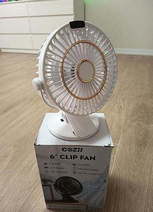 Портативний акумуляторний вентилятор cozii 6" clip fan