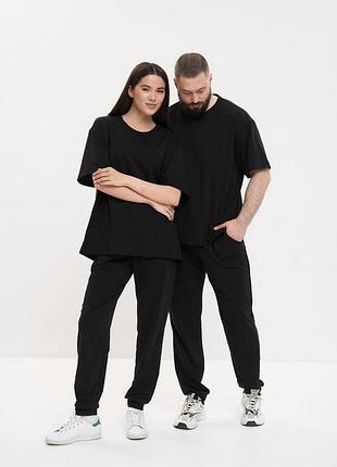 Костюм штани+футболка active - унісекс - чорний