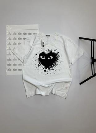 Футболка cdg play graffiti black logo / comme des garcons t-shirt xs (160 см)