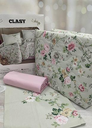 Clasy ranforce — комплект постельного белья 4 сезона с летним одеялом евро 210×230