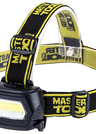 Ліхтар налобний mastertool 1led x 3 вт x 3 режиму (94-0810)