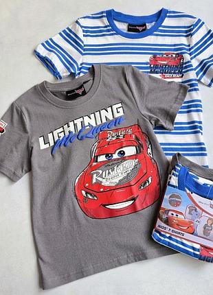 Набор детских футболок 2х disney cars 110-116 см для мальчиков
