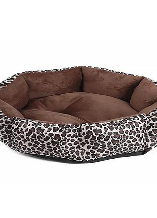 Лежак для котов собак круглый sy-2022-1208-97 leopard l (60*18 см)