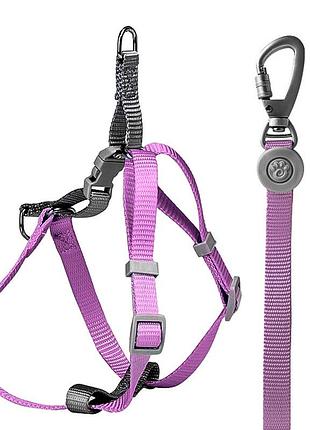 Шлея для собак или кошек с поводком taotaopets 171120 purple m (1.5 cm)