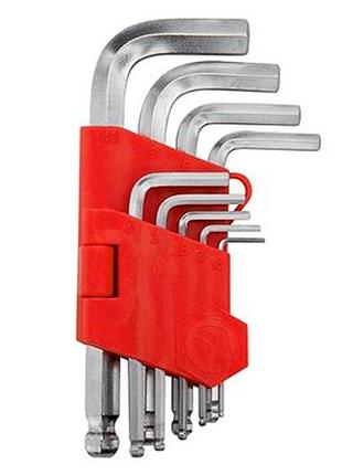 Набор шестигранных ключей intertool 9 шт. с шаром (ht-0605)