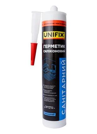 Герметик силиконовый unifix 280 мл санитарный прозрачный (951265)