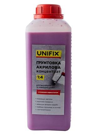 Грунтовка акриловая unifix 1 кг x 1:4 концентрат с индикатором (951111)