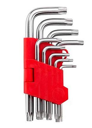 Набор torx ключей intertool 9 шт. с отверстием (ht-0604)