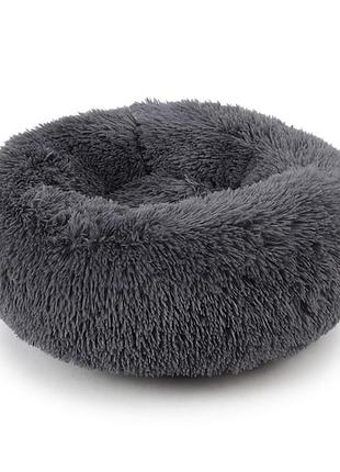 Лежак пуф для котів собак круглий 552201 l dark grey